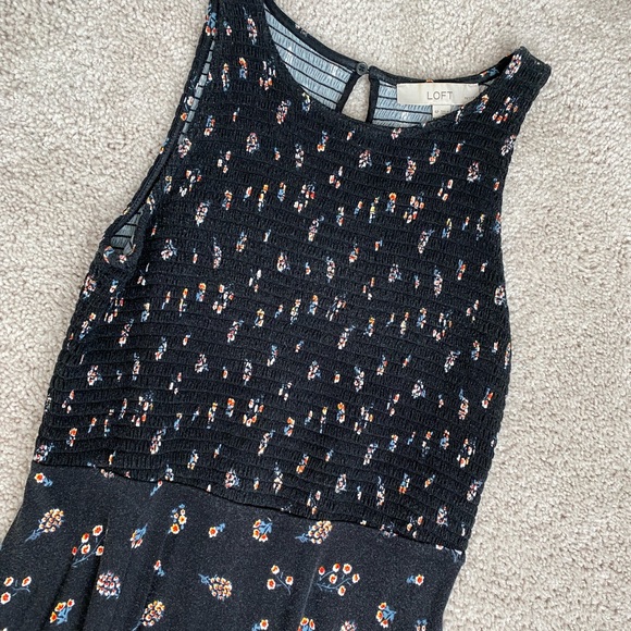 Loft Black Floral Mini Dress - Picture 2 of 3